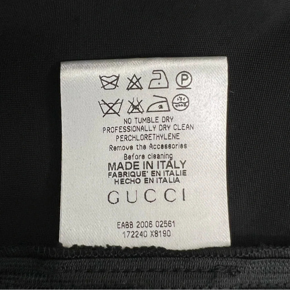 GUCCI Fitted Sleeveless V-neck Bamboo Belted Sheath Dress Black Luxury Size M - Picture 10 of 12